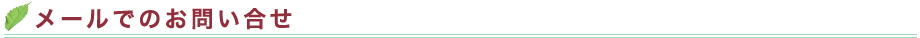 メールでのお問い合せ